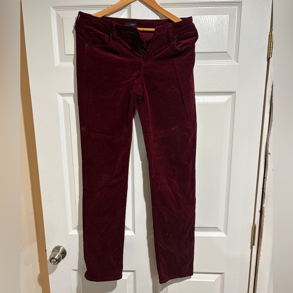 Edyson Burgundy Corduroy Straight Leg Jean 28L